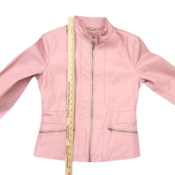 Absolute Leather Women's Pink 100% Authentic Lambskin Leather Jacket Size Small - Picture 5 of 6